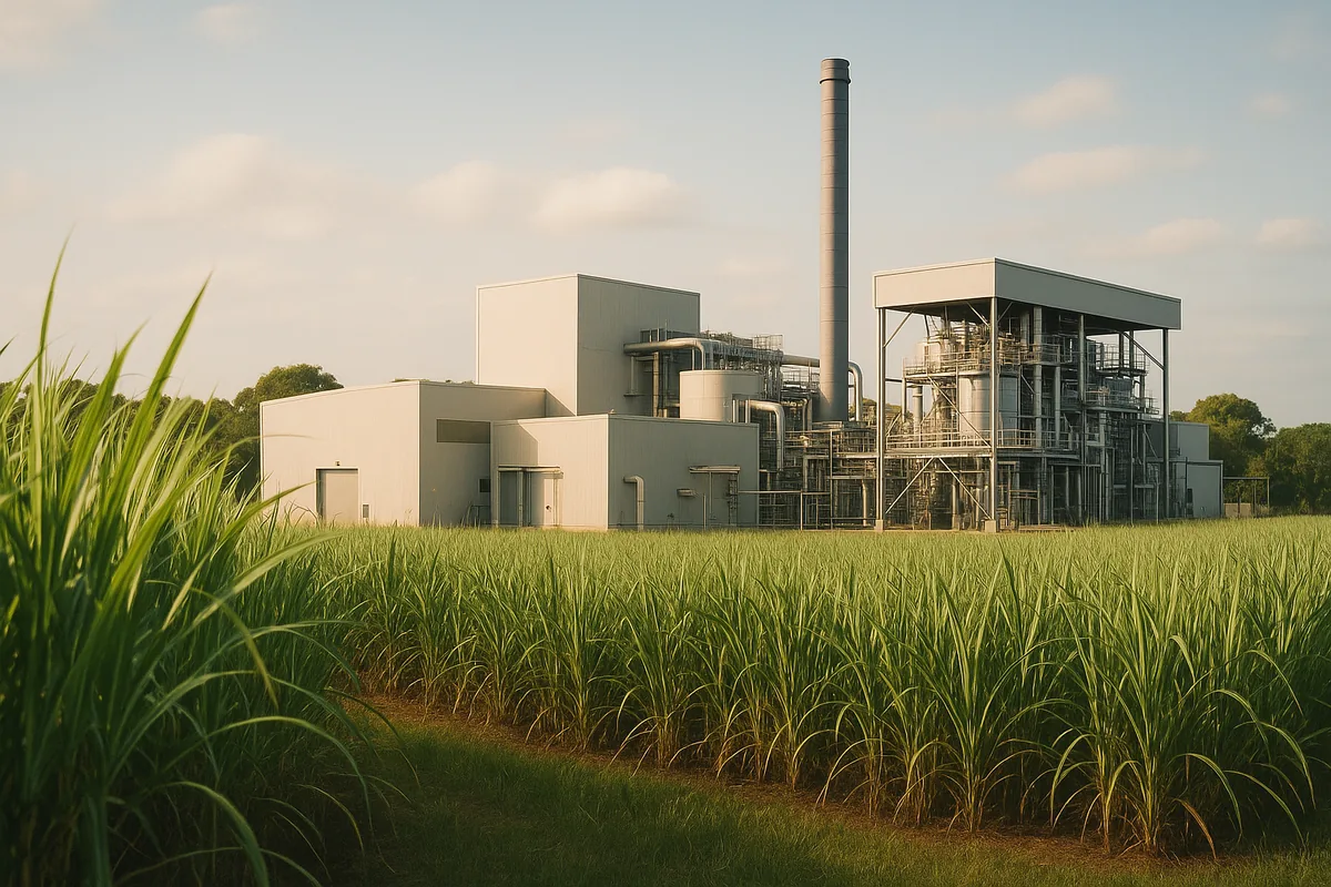 Australian bioenergy and biomass facility beside sugarcane