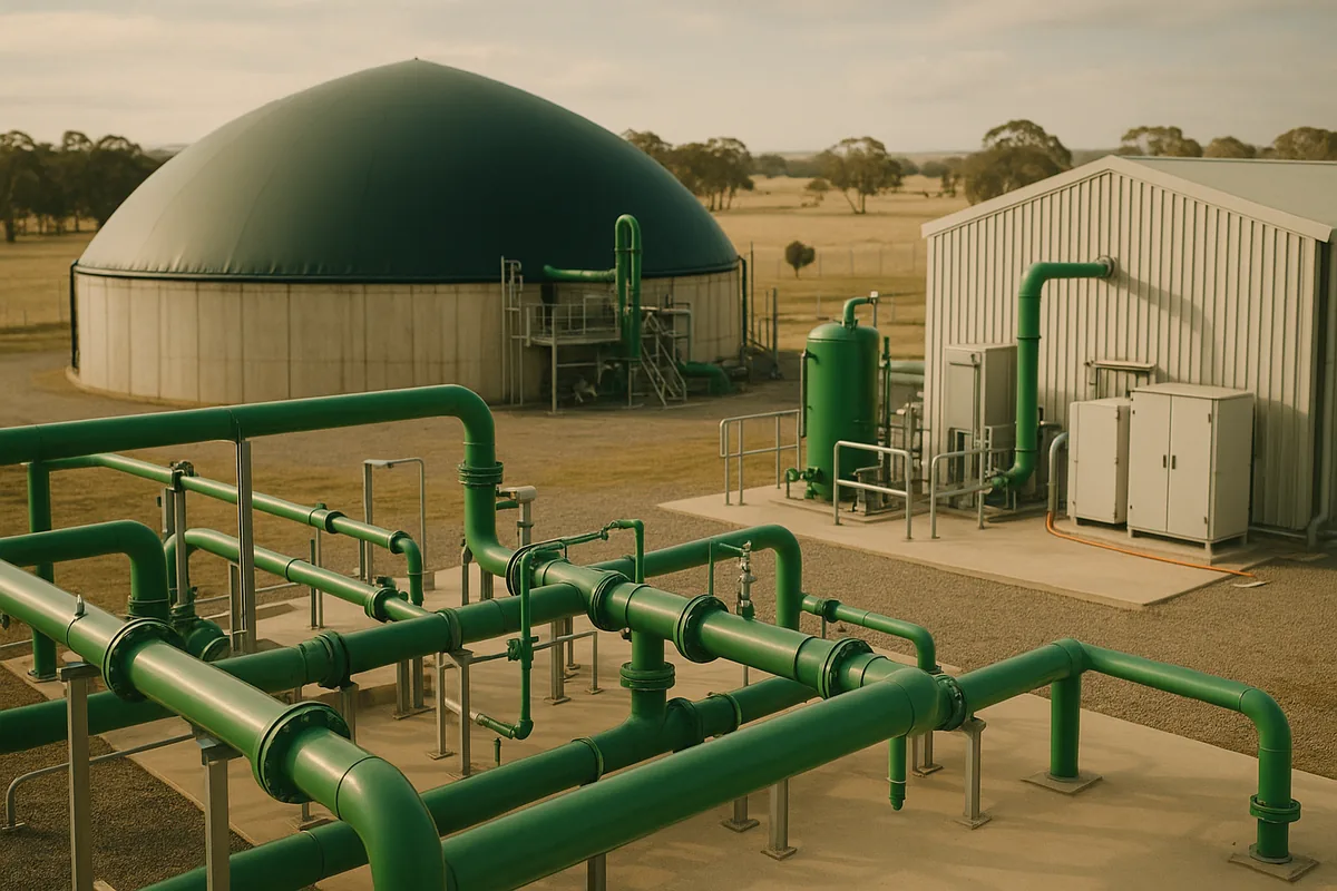 Biomethane and biogas facility in rural Australia