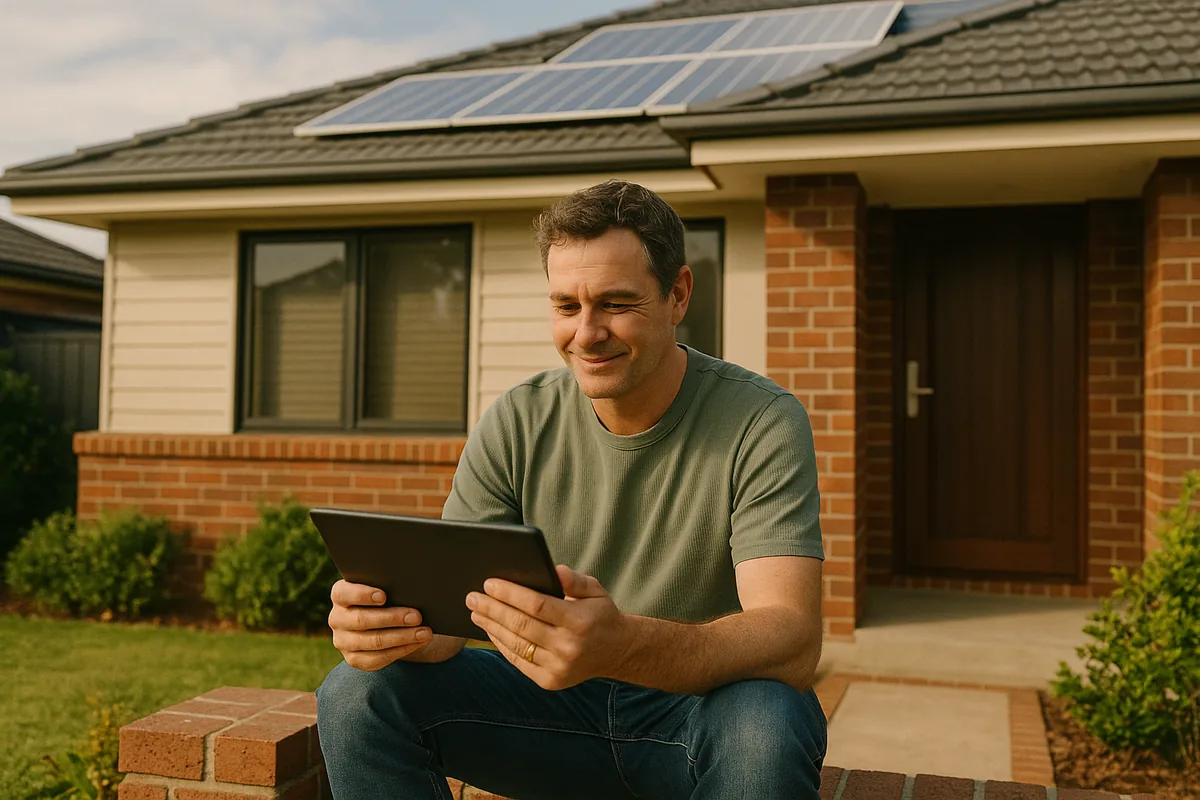 Australian homeowner planning a financed solar upgrade