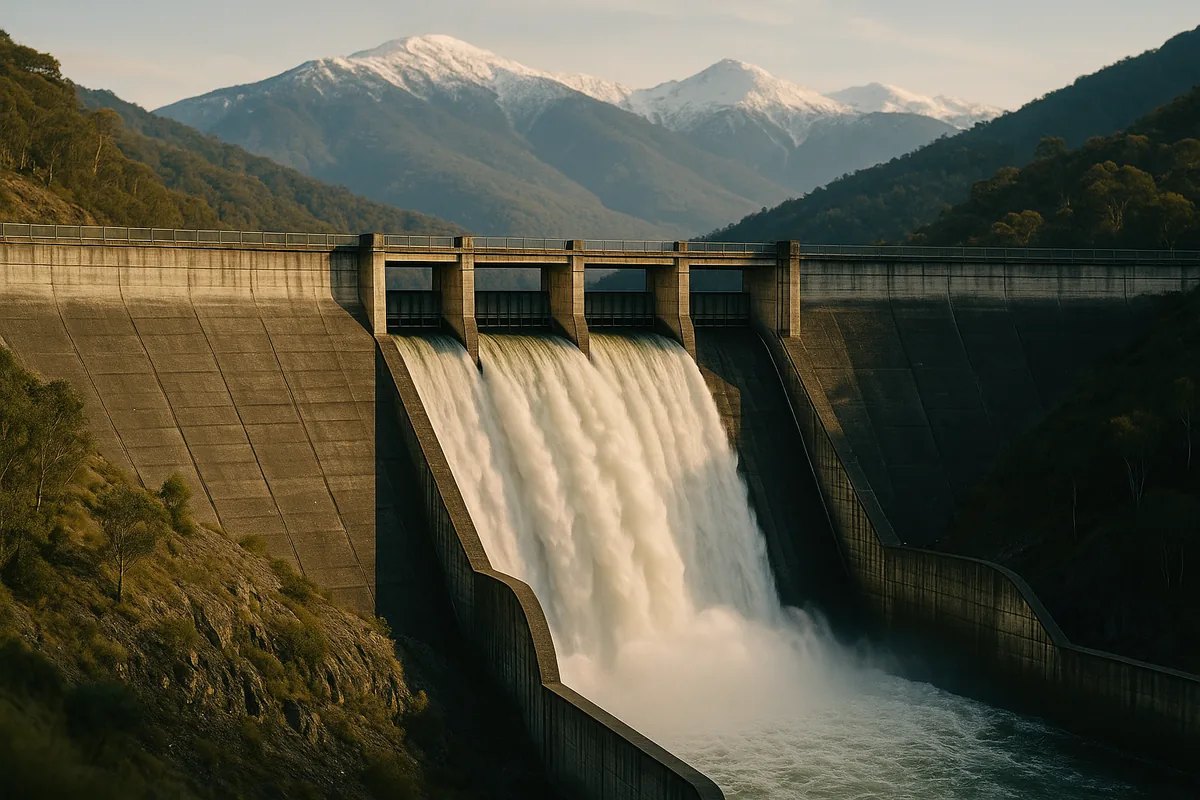 Hydroelectric dam in the Australian Snowy Mountains